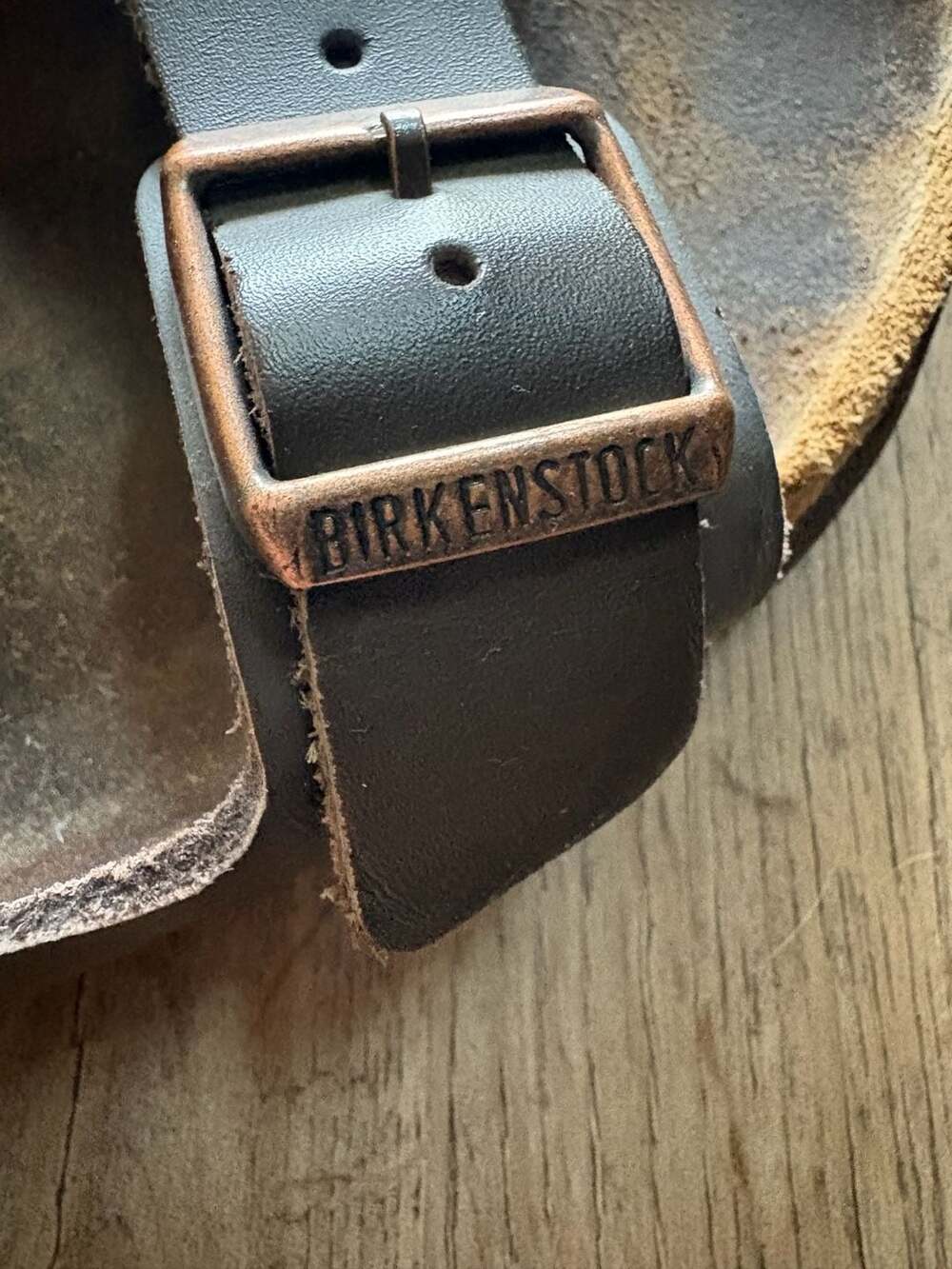 Birkenstock Arizona Leather Sandals Dark Brown - Picture 2 of 3